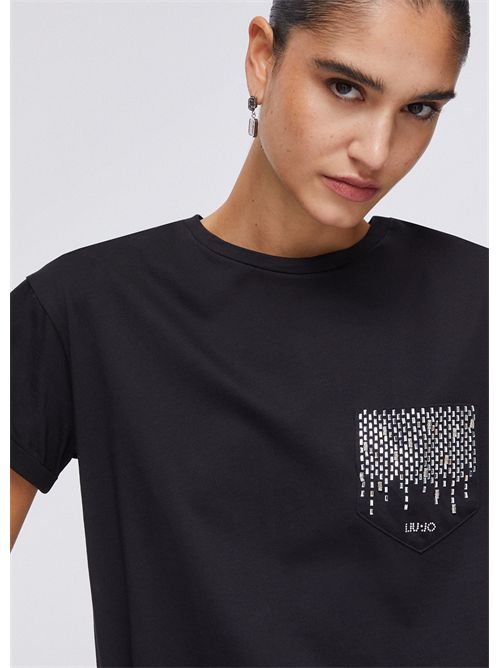 T-shirt woman black LIU JO | WA6372JS923/P9392